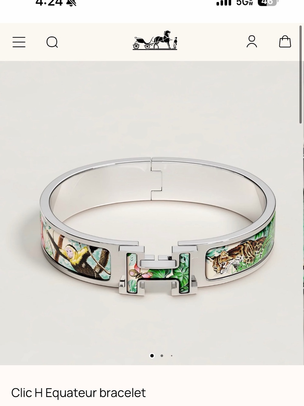 Hermès Clic H Equateur “Tropical” bracelet- never worn